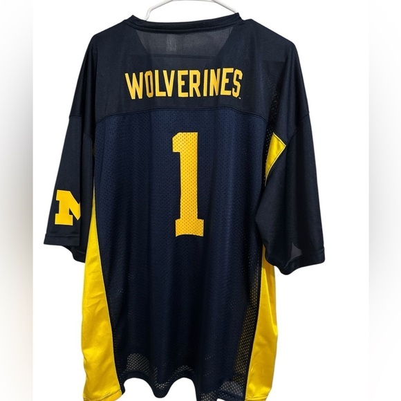 Vintage Russell Michigan Wolverines Jersey Blue Yellow Size Large - Picture 5 of 5